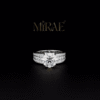 round halo pavé band lab grown diamond soliraire ring