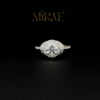 Swirl Double Halo Pavé Solitaire Lab Grown Diamond Ring